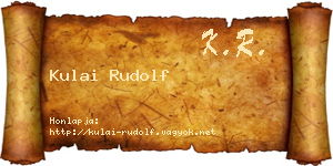 Kulai Rudolf névjegykártya